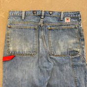 J- Vintage 80s GWG Made In Canada Union Made Red Strap Workwear Carpenter Jeans - 38x30