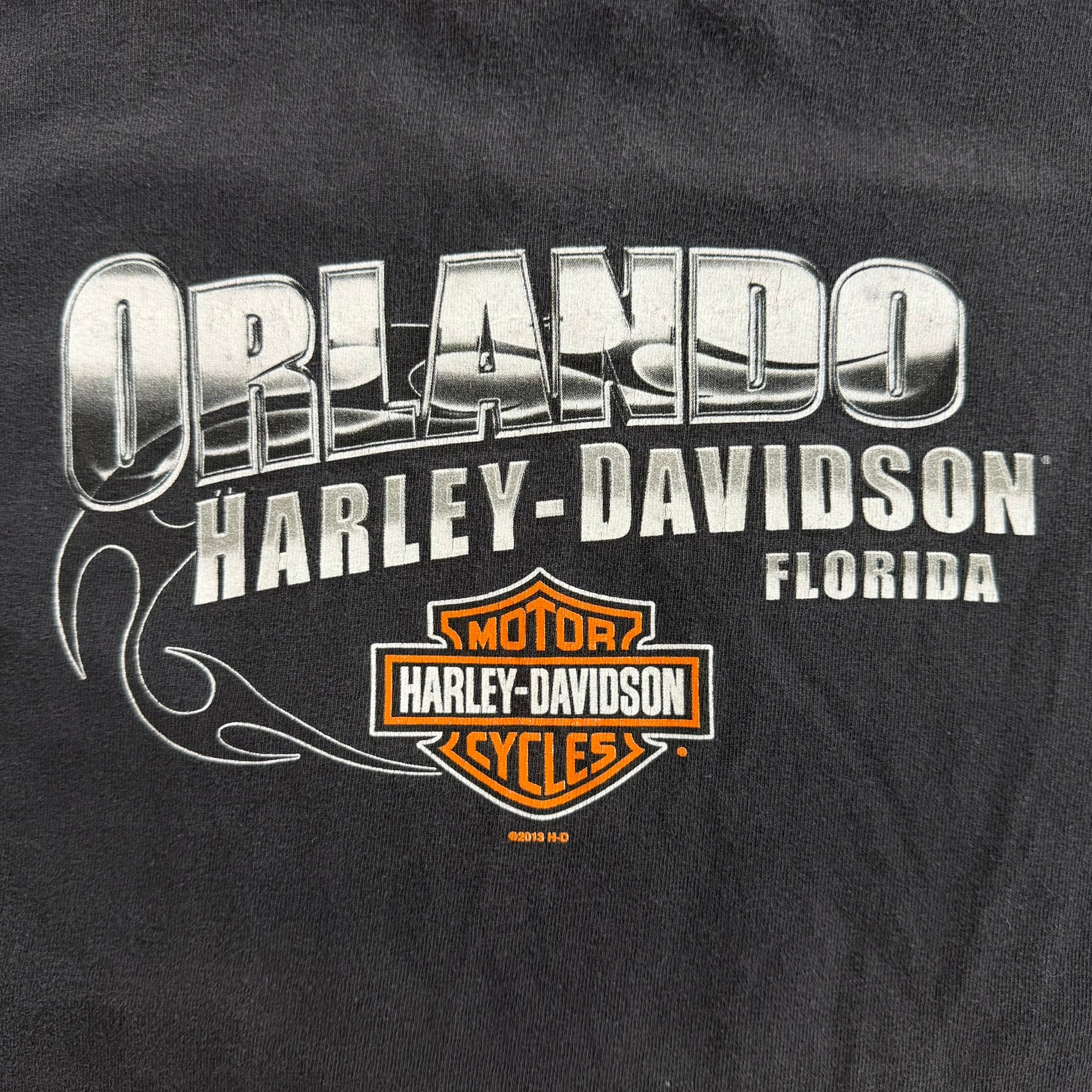 J- Vintage '13 Harley Davidson Orlando Florida Bike Week Graphic Tee - L