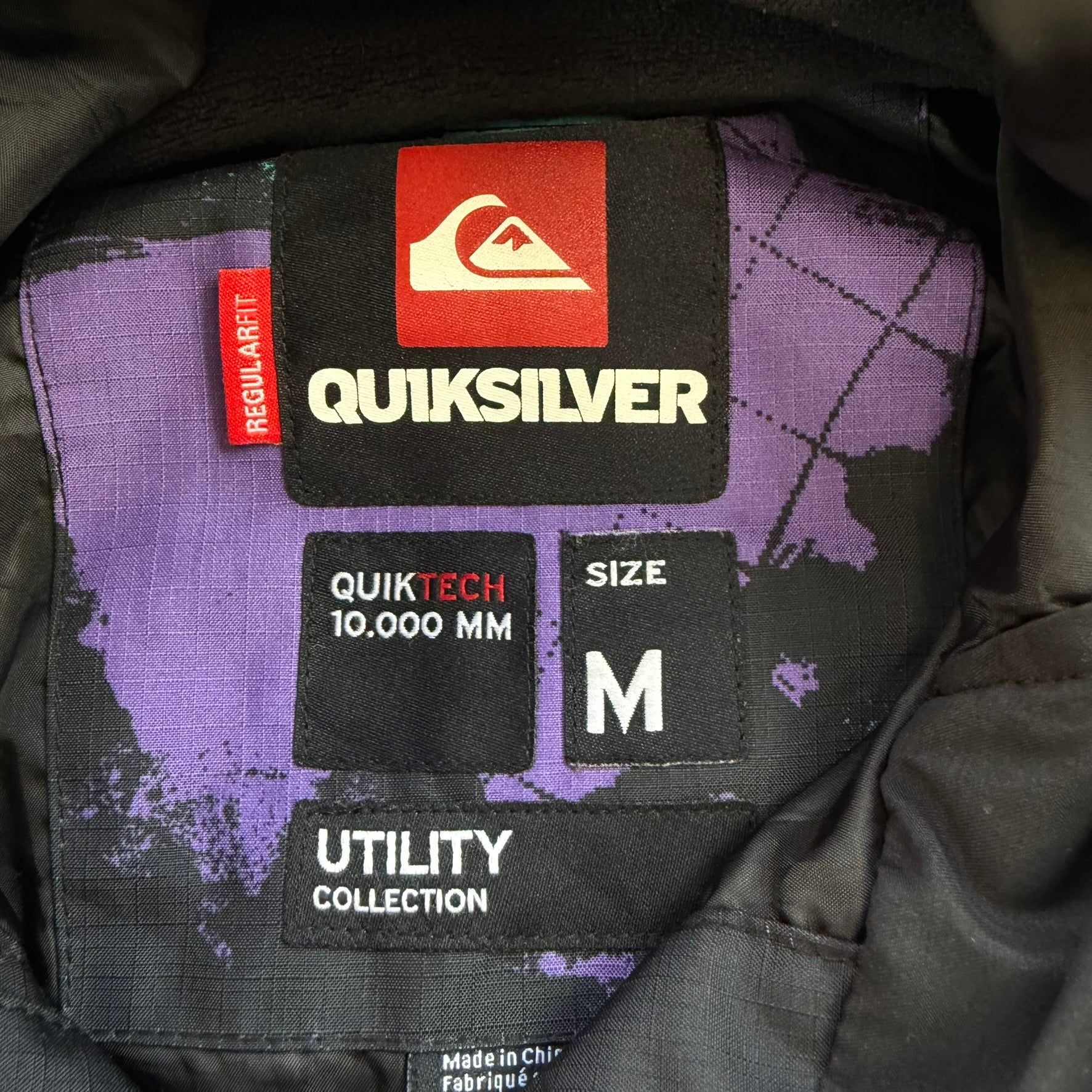 J- Vintage Quicksilver Quick Tech Zip Up Winter Ski Jacket - M