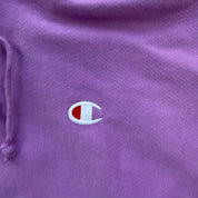 J- Vintage Champion Reverse Weave Light Purple Embroidered Logo Hoodie - M