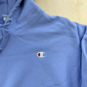 J- Vintage Champion Reverse Weave Lilac Purple Embroidered Logo Hoodie - 2XL