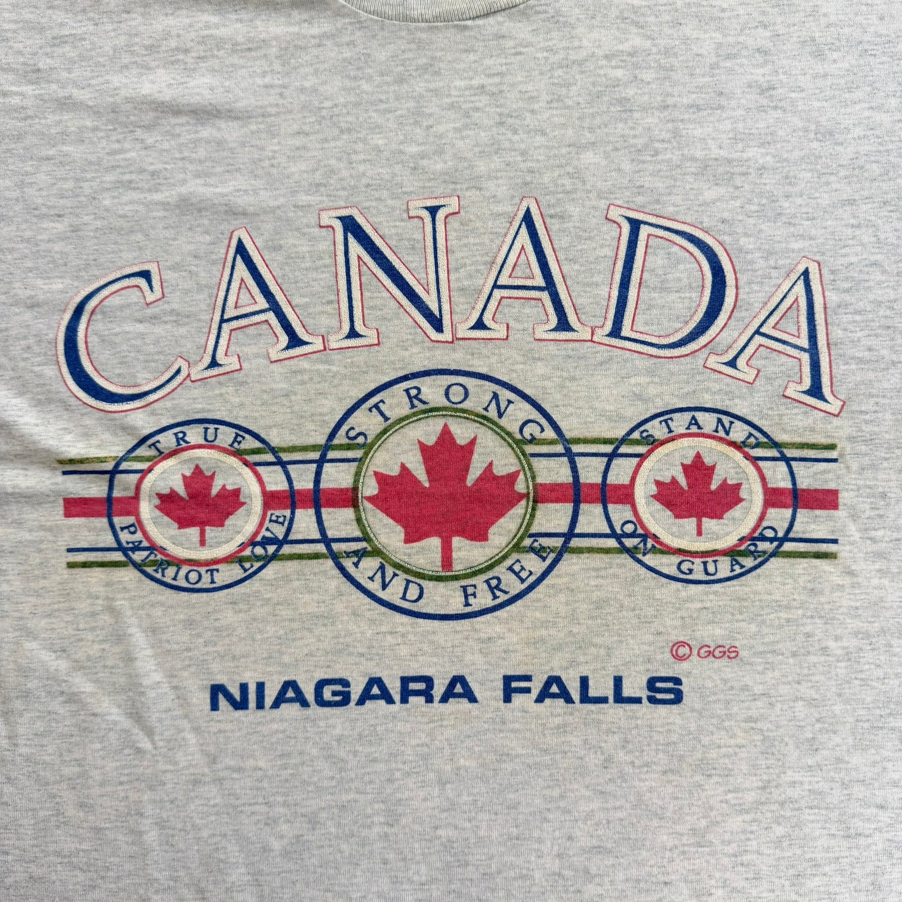 J- Vintage 90s Niagara Falls Canada text Graphic Made In USA Single Stitch Tee - L