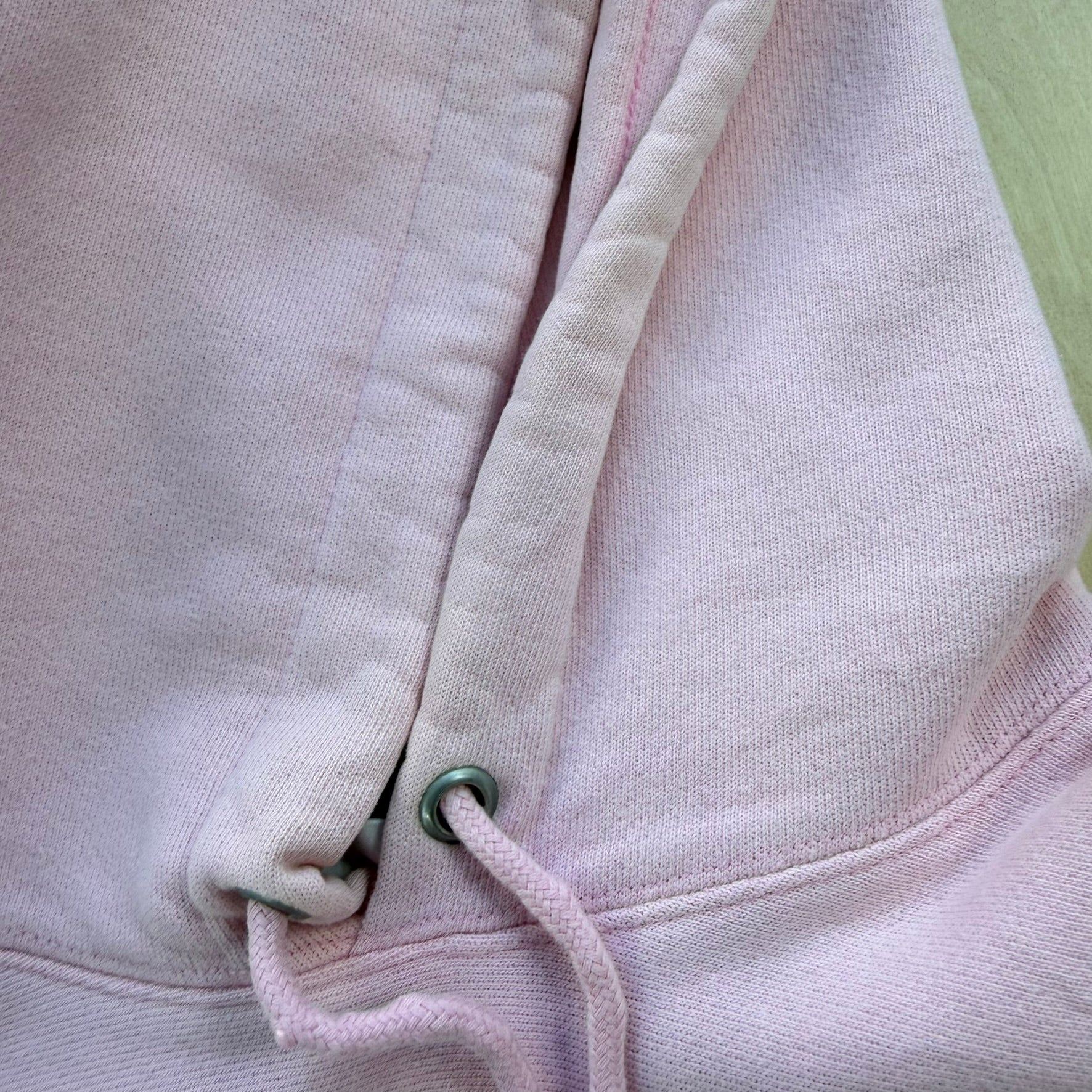 J- Vintage Champion Reverse Weave Baby Pink Embroidered Logo Hoodie - M