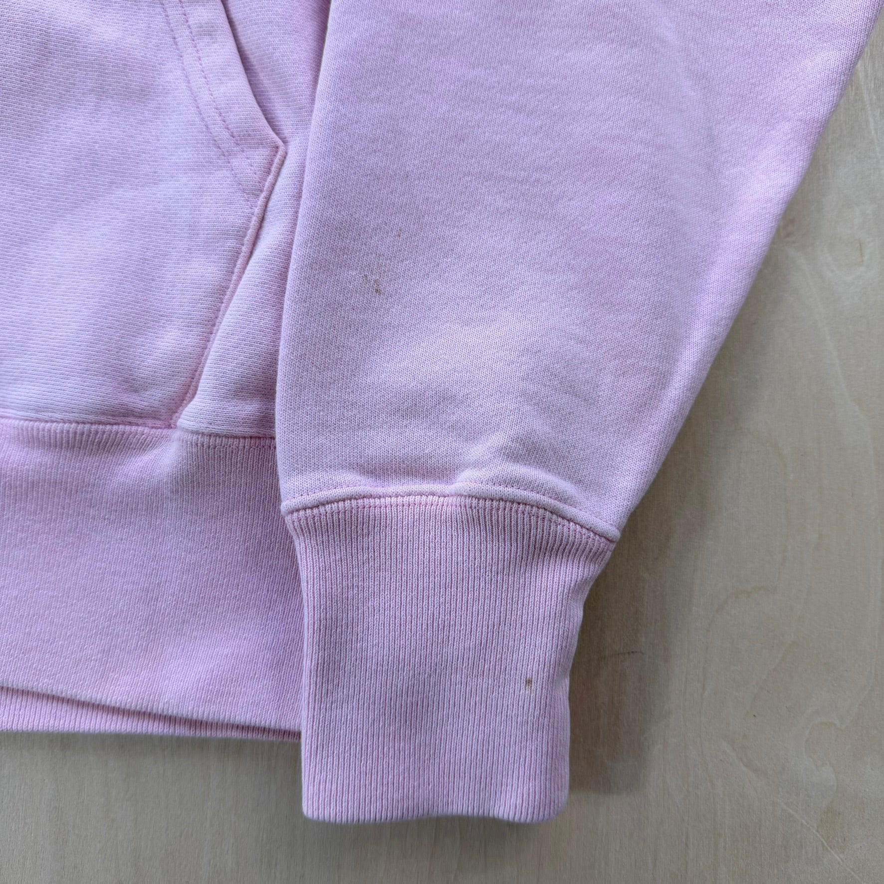 J- Vintage Champion Reverse Weave Baby Pink Embroidered Logo Hoodie - M