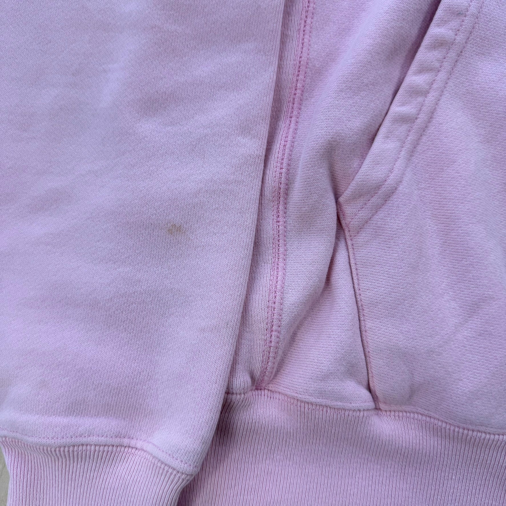 J- Vintage Champion Reverse Weave Baby Pink Embroidered Logo Hoodie - M