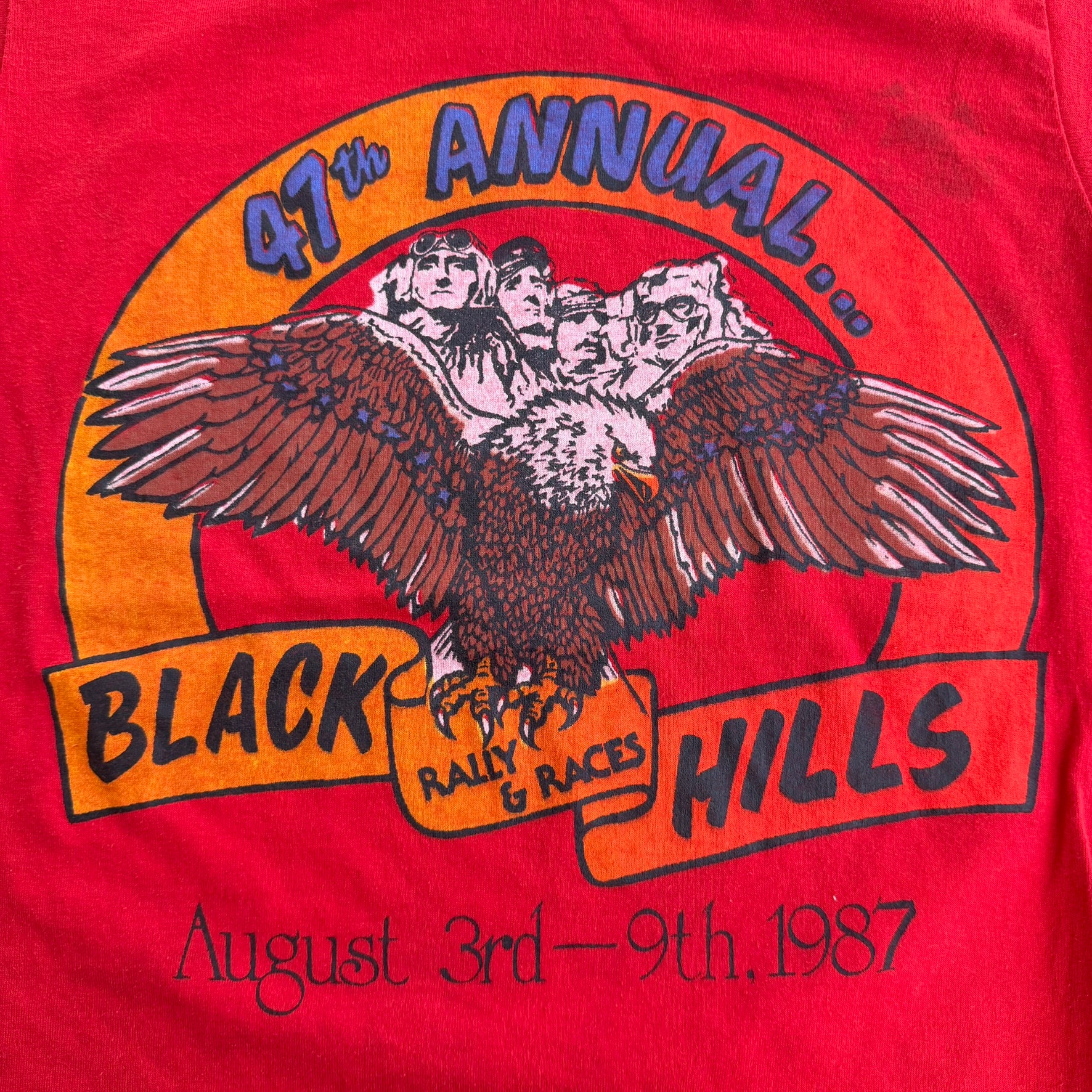 J- Vintage '87 Sturgis Black Hills Motorcycle Rally Graphic Made In USA Single Stitch Tee - S