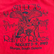 J- Vintage '87 Sturgis Black Hills Motorcycle Rally Graphic Made In USA Single Stitch Tee - S
