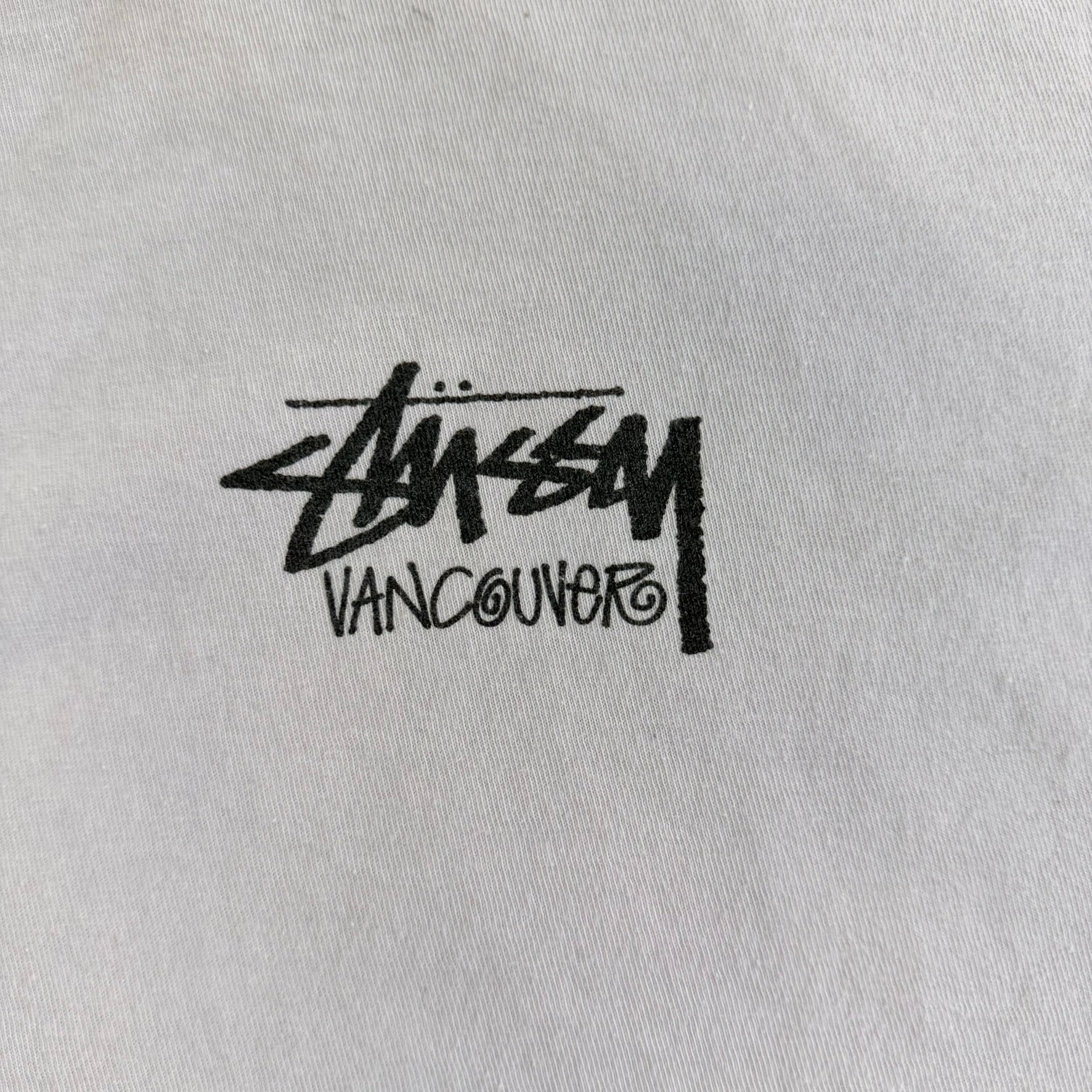 J- Vintage Stussy Vancouver Script Text Tee - L