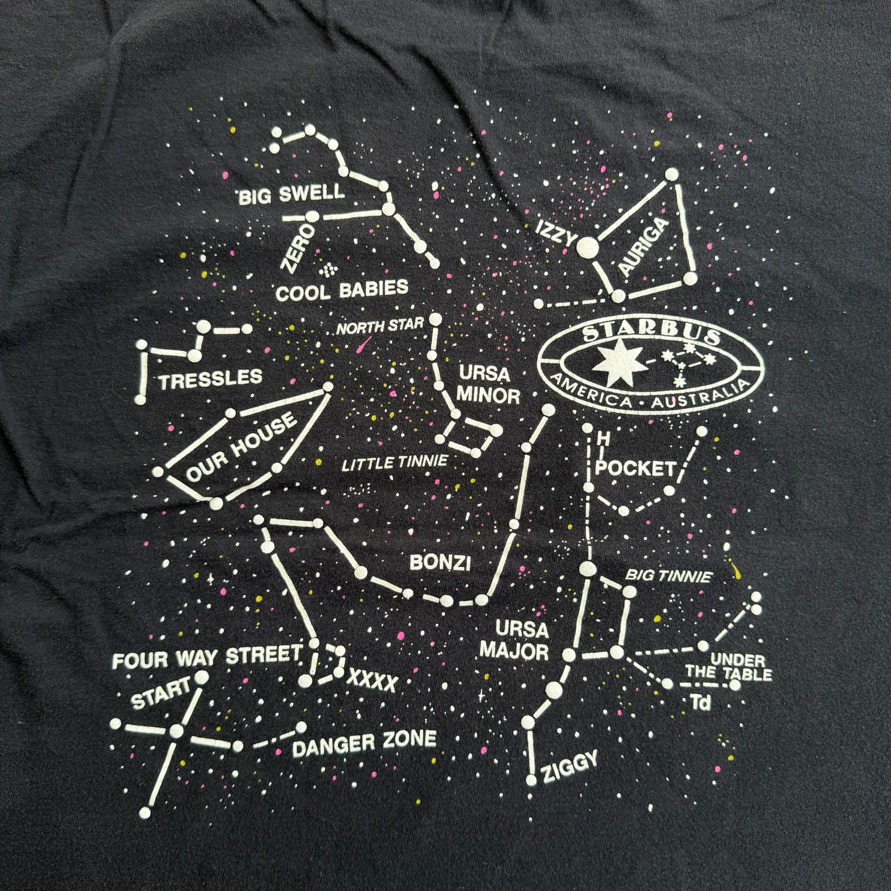 J- Vintage 90s Starbus America Australia Constellation Graphic Made In USA Single Stitch Anvil Tag Tee - XL