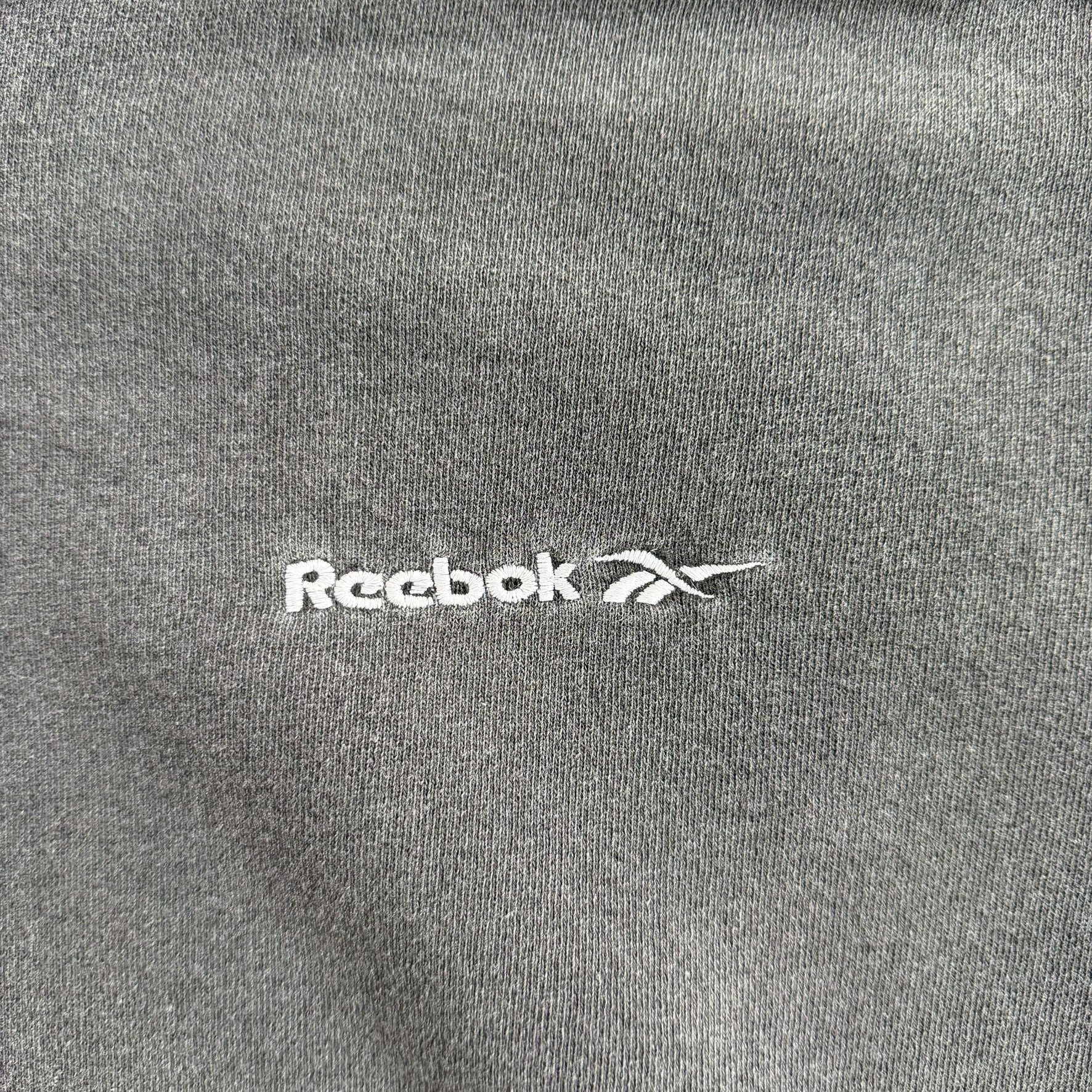 J- Vintage Reebok Made In USA Embroidered Logo & Text Hoodie - L