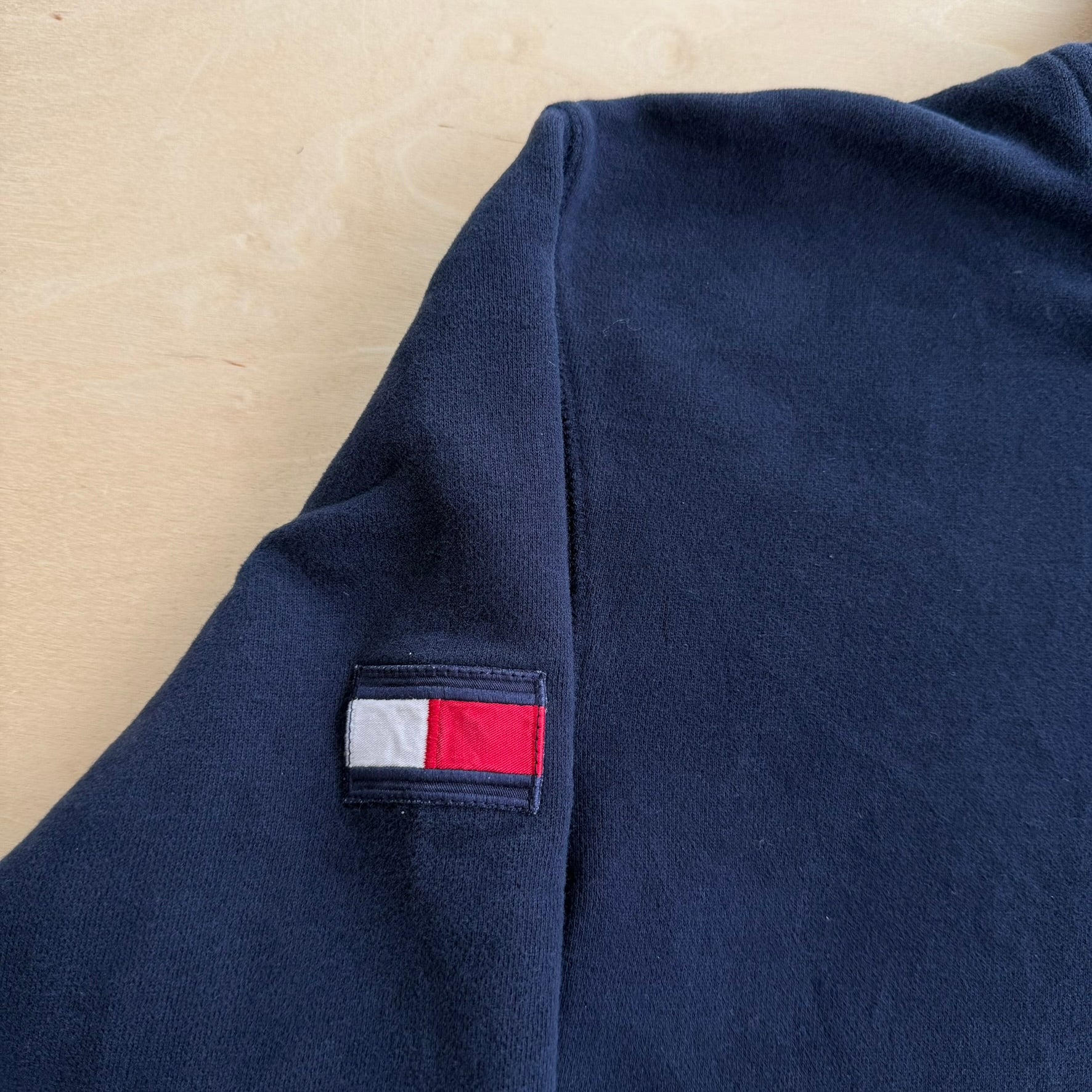 J- Vintage Tommy Hilfiger Jeans Embroidered Text Zip Up Hoodie - L