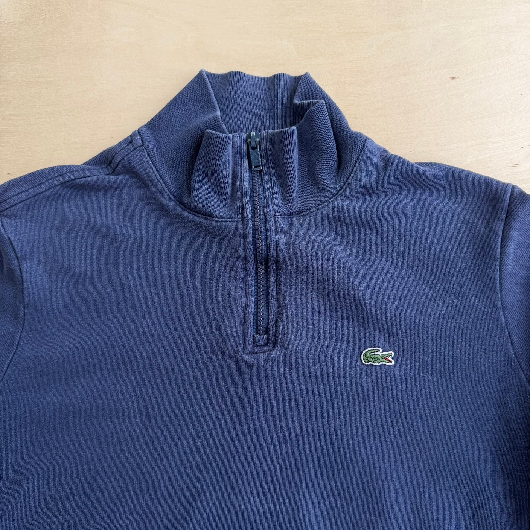J- Vintage Lacoste Embroidered Logo Quarter Zip Crewneck - L
