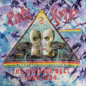 J- Vintage '94 Pink Floyd The Division Bell Tour Graphic Blue/Purple Tie Dye Single Stitch Tee - XL