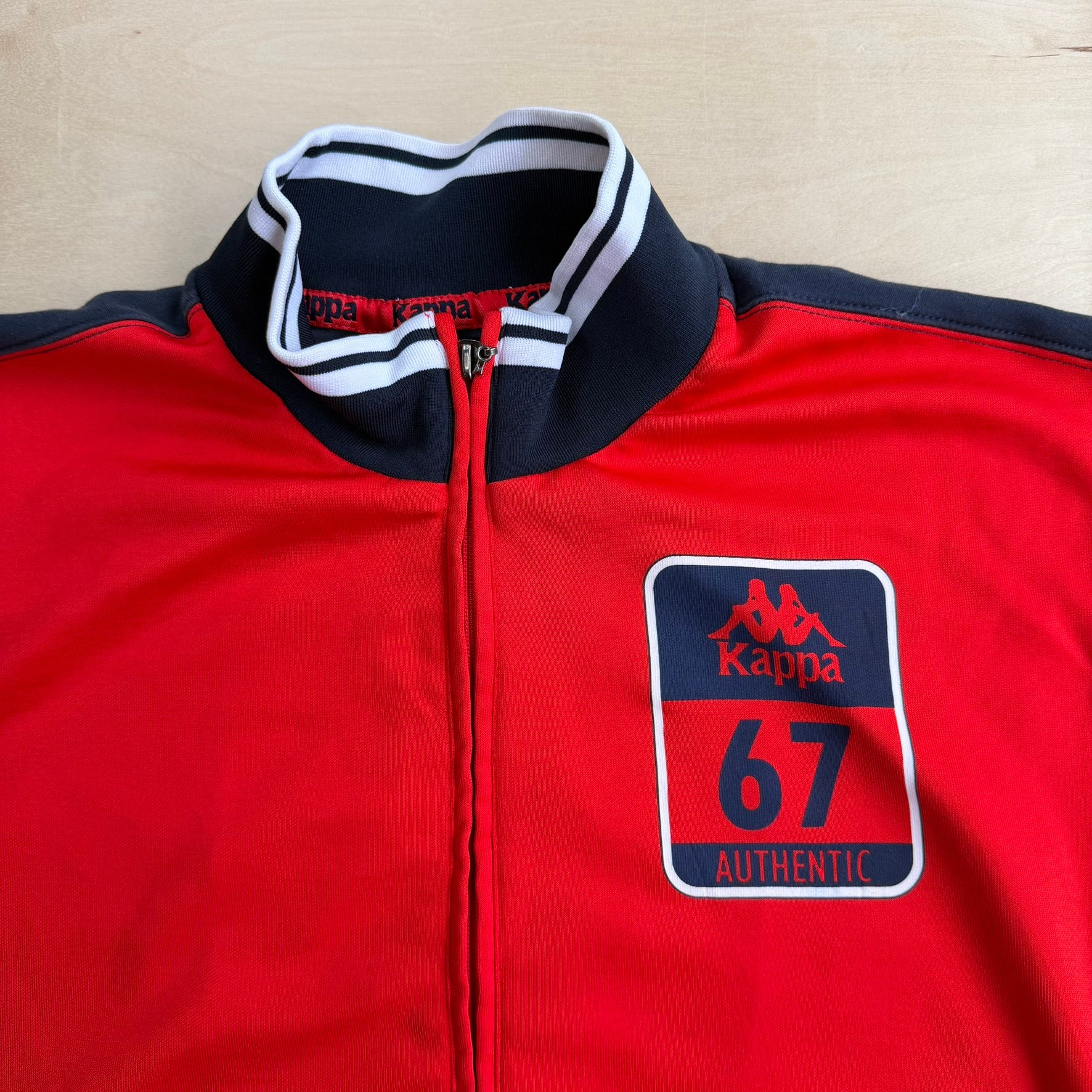 J- Vintage Kappa Authentic Text & Logo Zip Up Track Jacket - 2XL