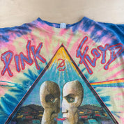 J- Vintage '94 Pink Floyd The Division Bell Tour Graphic Blue/Yellow Tie Dye Single Stitch Tee - XL