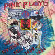 J- Vintage '94 Pink Floyd The Division Bell Tour Graphic Blue/Yellow Tie Dye Single Stitch Tee - XL