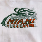 J- Vintage '89 University Of Miami Hurricanes Graphic Mascot & Text Crewneck - L