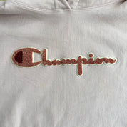 J- Vintage Champion Embroidered Chenille Logo Reverse Weave Hoodie - L