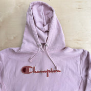 J- Vintage Champion Embroidered Chenille Logo Reverse Weave Hoodie - L