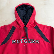 J- Vintage Y2K Nike Team Rutgers University Embroidered Text Hoodie - 2XL