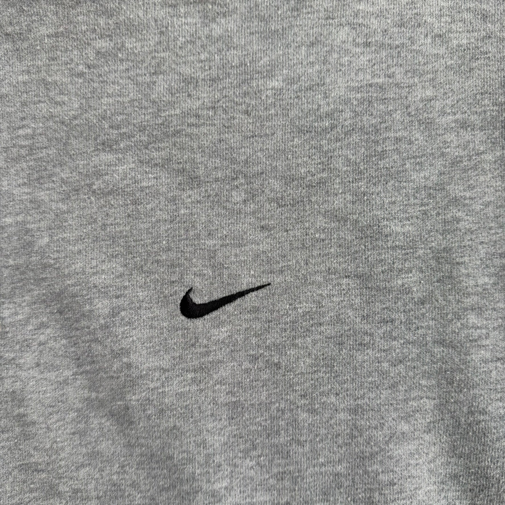 J- Vintage Y2K Nike Swoosh Embroidered Grey Hoodie - 2XL