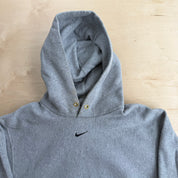 J- Vintage Nike Center Swoosh Embroidered Grey Hoodie - XL