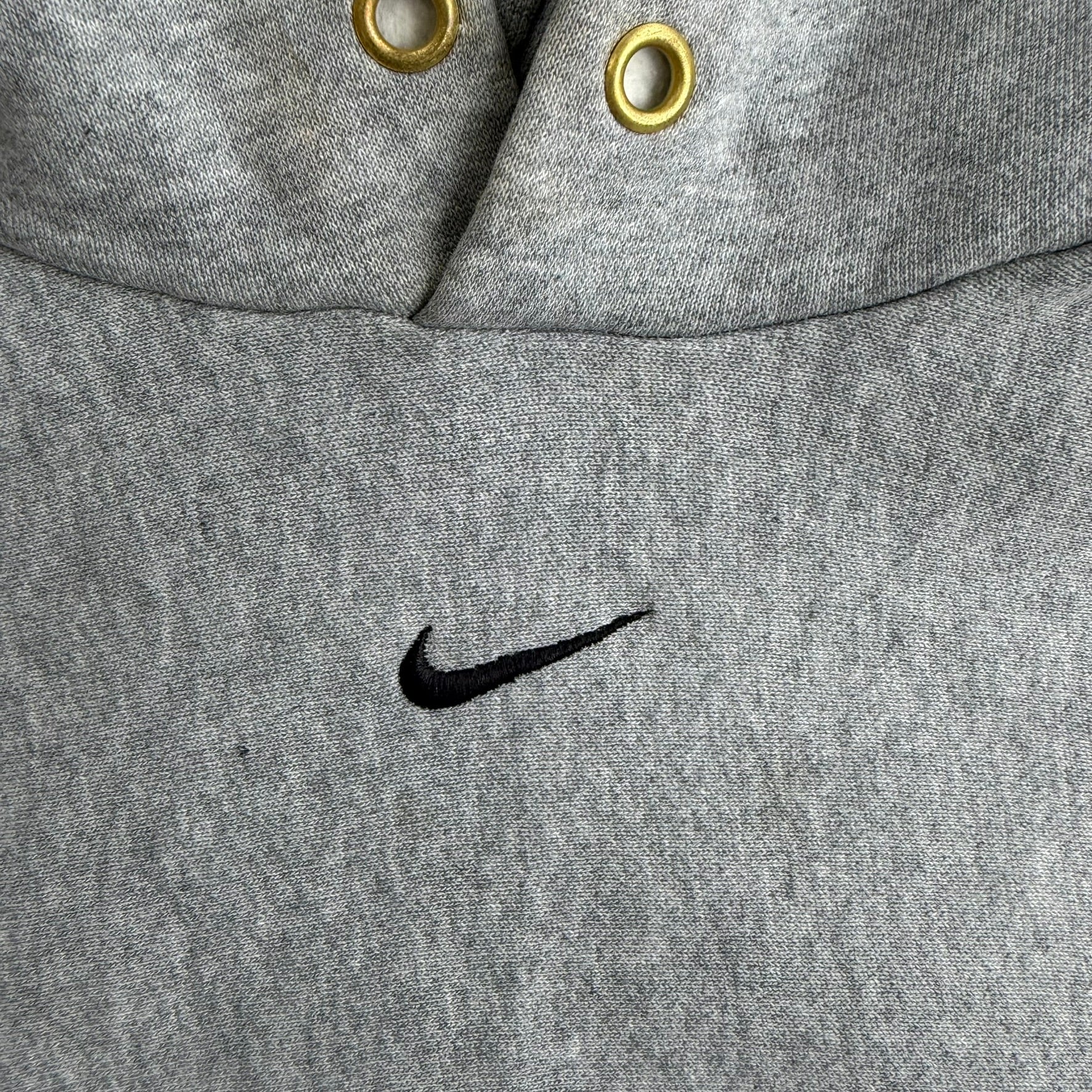 J- Vintage Nike Center Swoosh Embroidered Grey Hoodie - XL