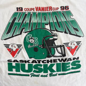 J- Vintage '96 Vanier Cup Saskatchewan Huskies Champions Graphic Single Stitch Tee - XL