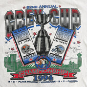 J- Vintage '94 CFL Grey Cup Championship B.C Lions Vs Baltimore Stallions Graphic Tee - XL