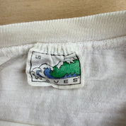 J- Vintage '89 Saskatchewan Roughriders CFL Grey Cup Champions Roster Graphic Single Stitch Tee - L
