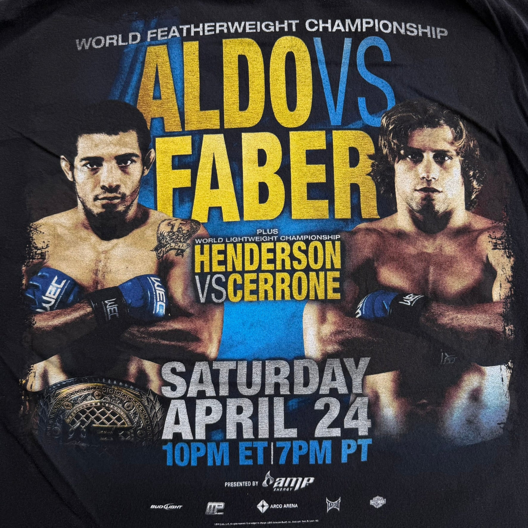 J- Vintage '10 Jose Aldo Vs Urijah Faber World Extreme Cagefighting Graphic Tee - L