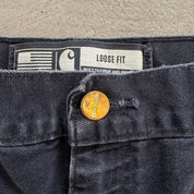 Vintage Carhartt Made In USA Black Double Knee Canvas Workwear Pants - 36x34