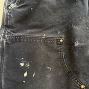 Vintage Carhartt Made In USA Black Double Knee Canvas Workwear Pants - 36x34