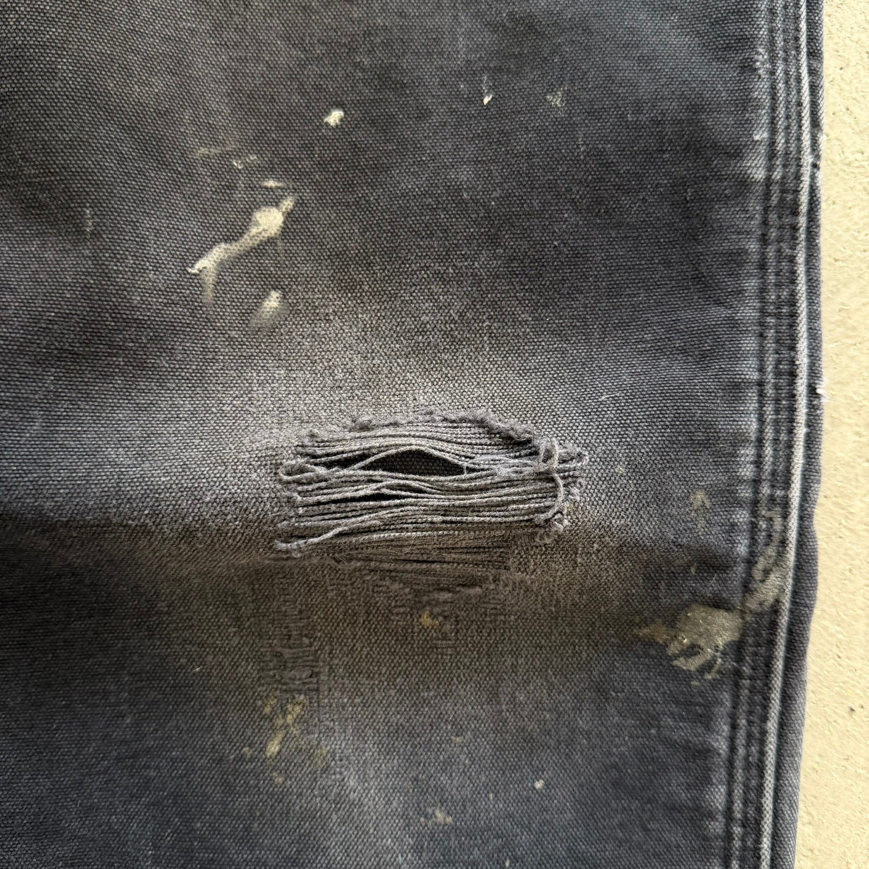 Vintage Carhartt Made In USA Black Double Knee Canvas Workwear Pants - 36x34