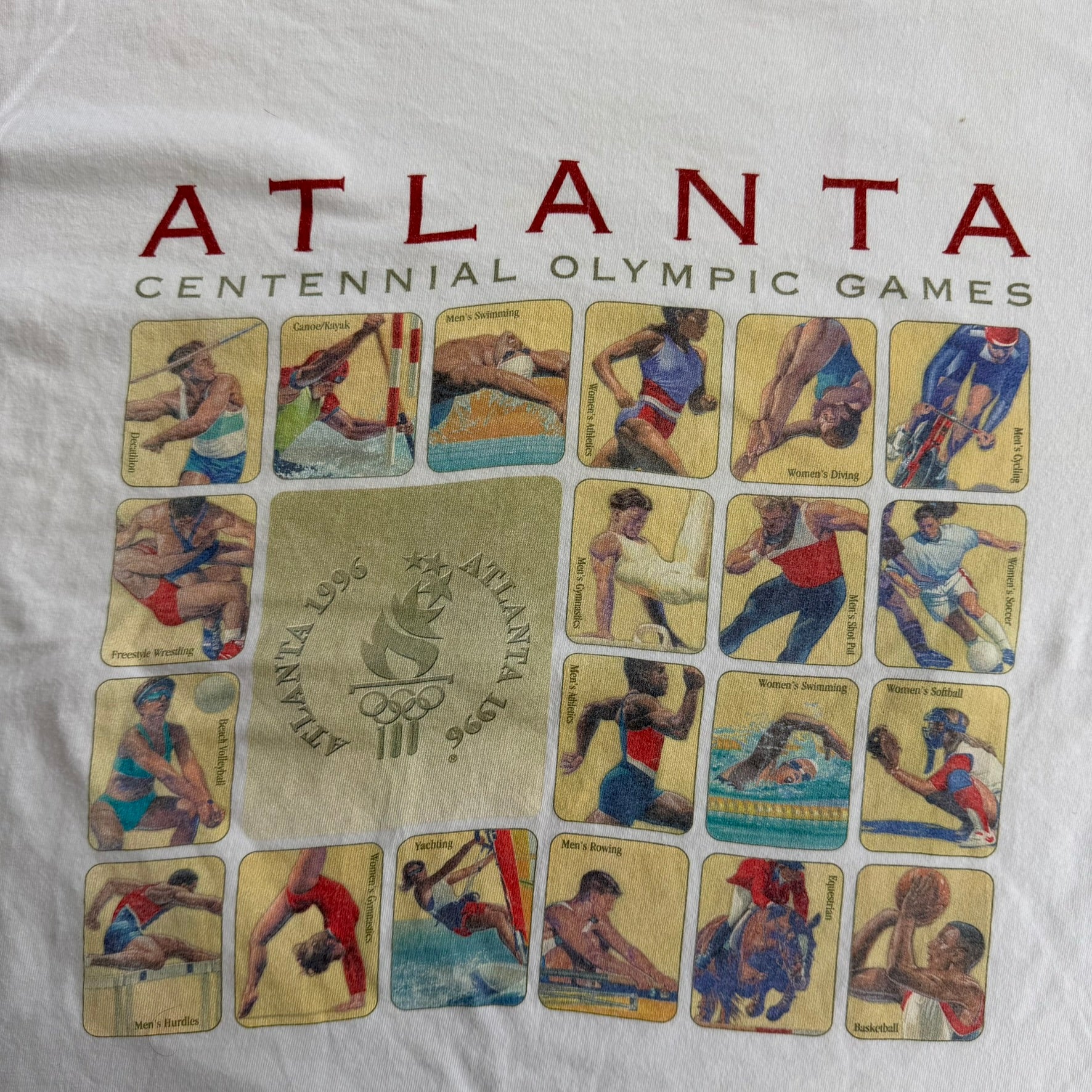 J- Vintage '96 Atlanta Centennial Olympic Games Graphic Single Stitch Tee - XL