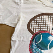 J- Vintage 90s Prince Tennis Racket & Ball Graphic Made In USA Single Stitch Tee - L