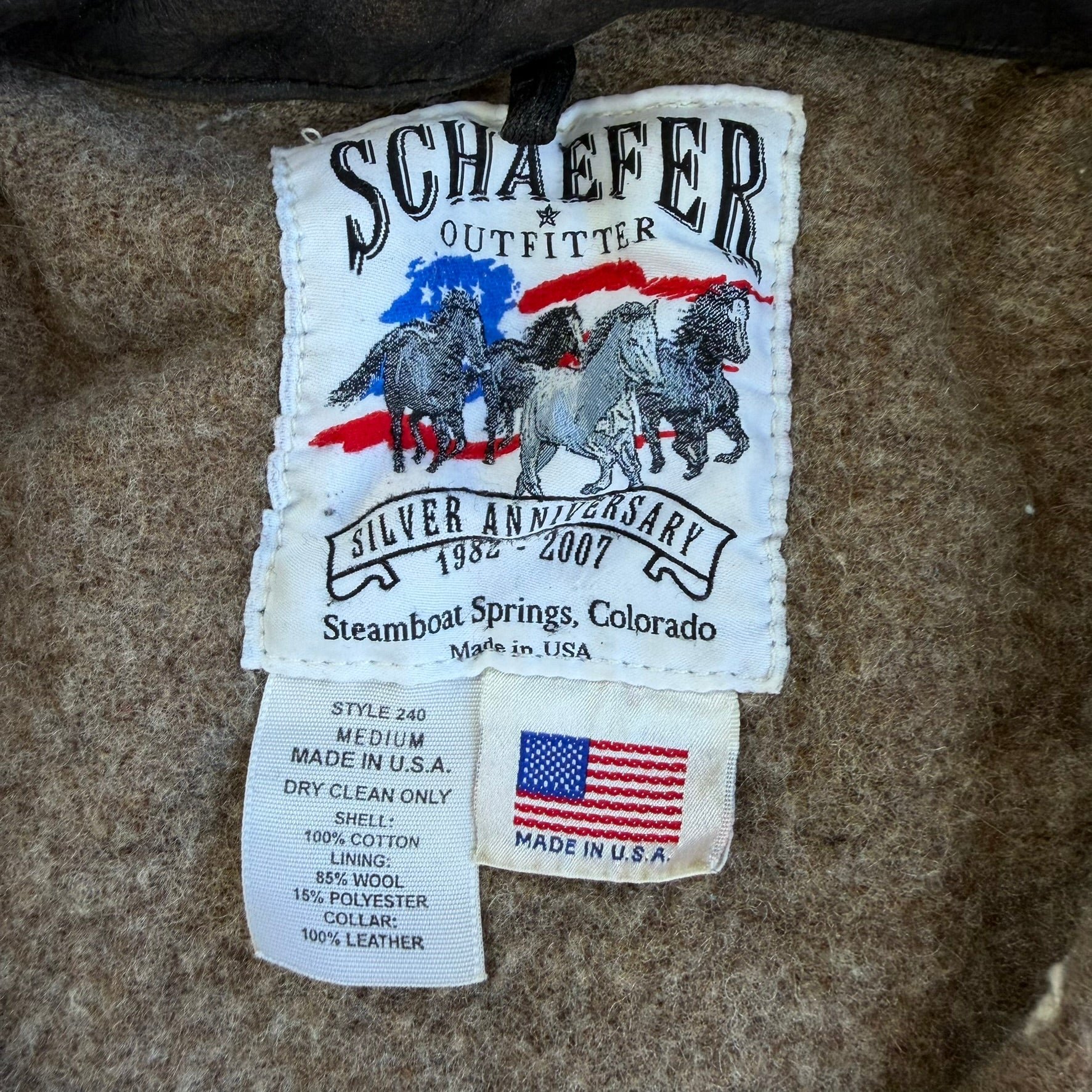 J- Vintage '07 Shaefer Outfitter Calgary Stampede Blanket Lined Made In USA Canvas Jacket - M