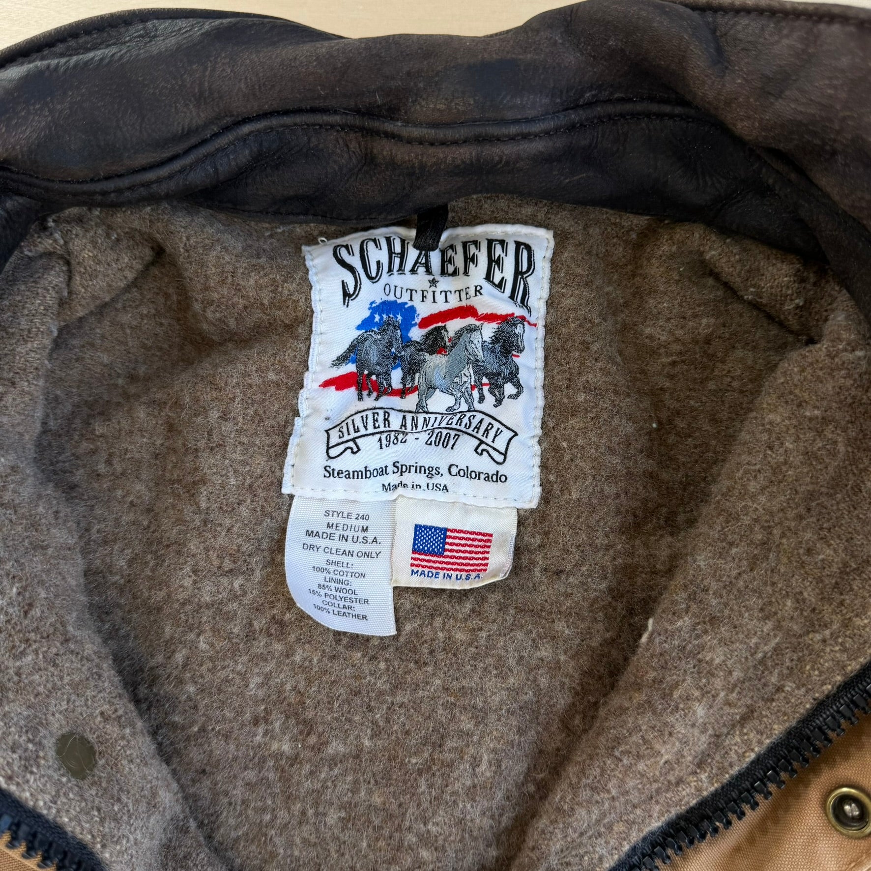 J- Vintage '07 Shaefer Outfitter Calgary Stampede Blanket Lined Made In USA Canvas Jacket - M