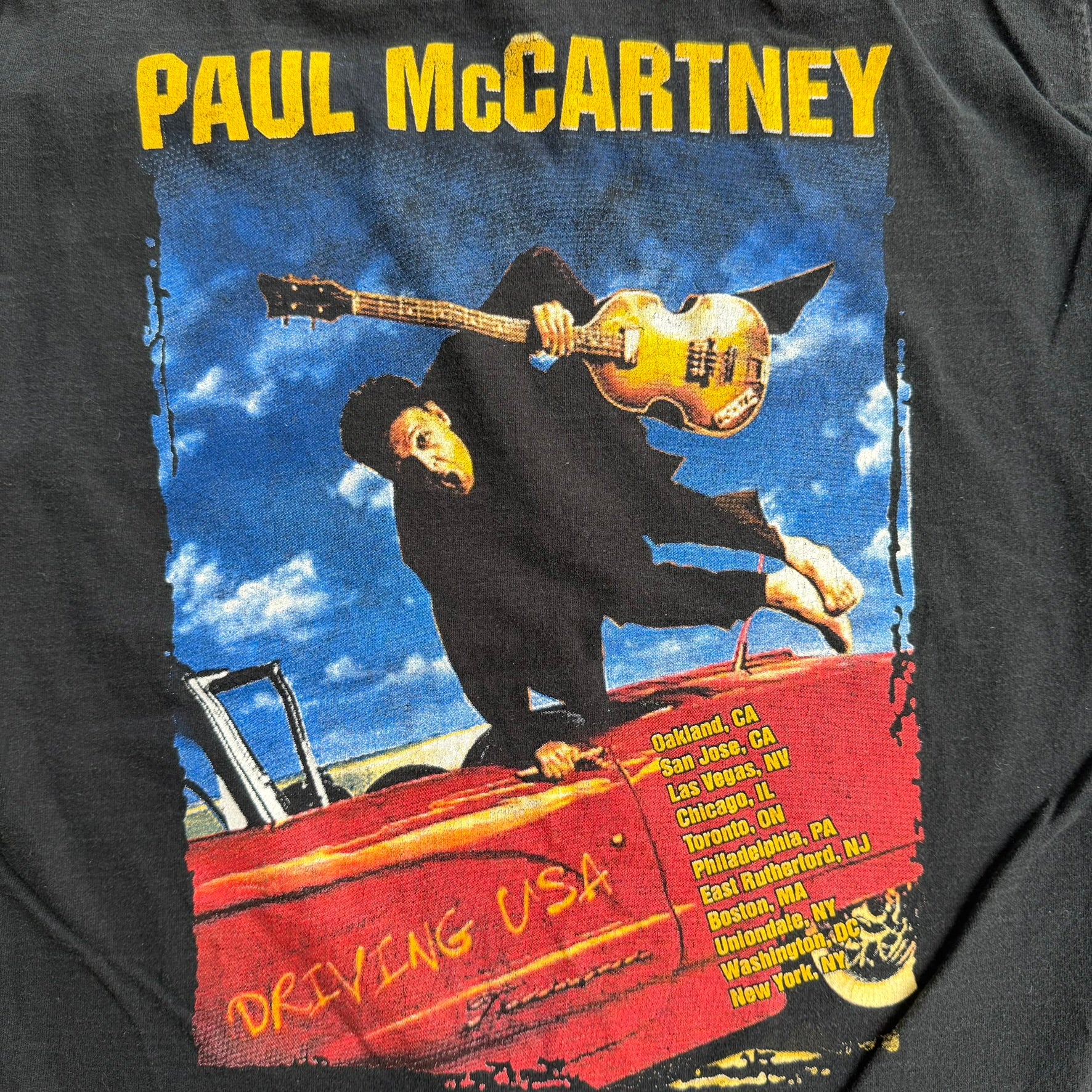 J- Vintage '02 Paul McCartney Driving USA Tour Picture Graphic Tee - M
