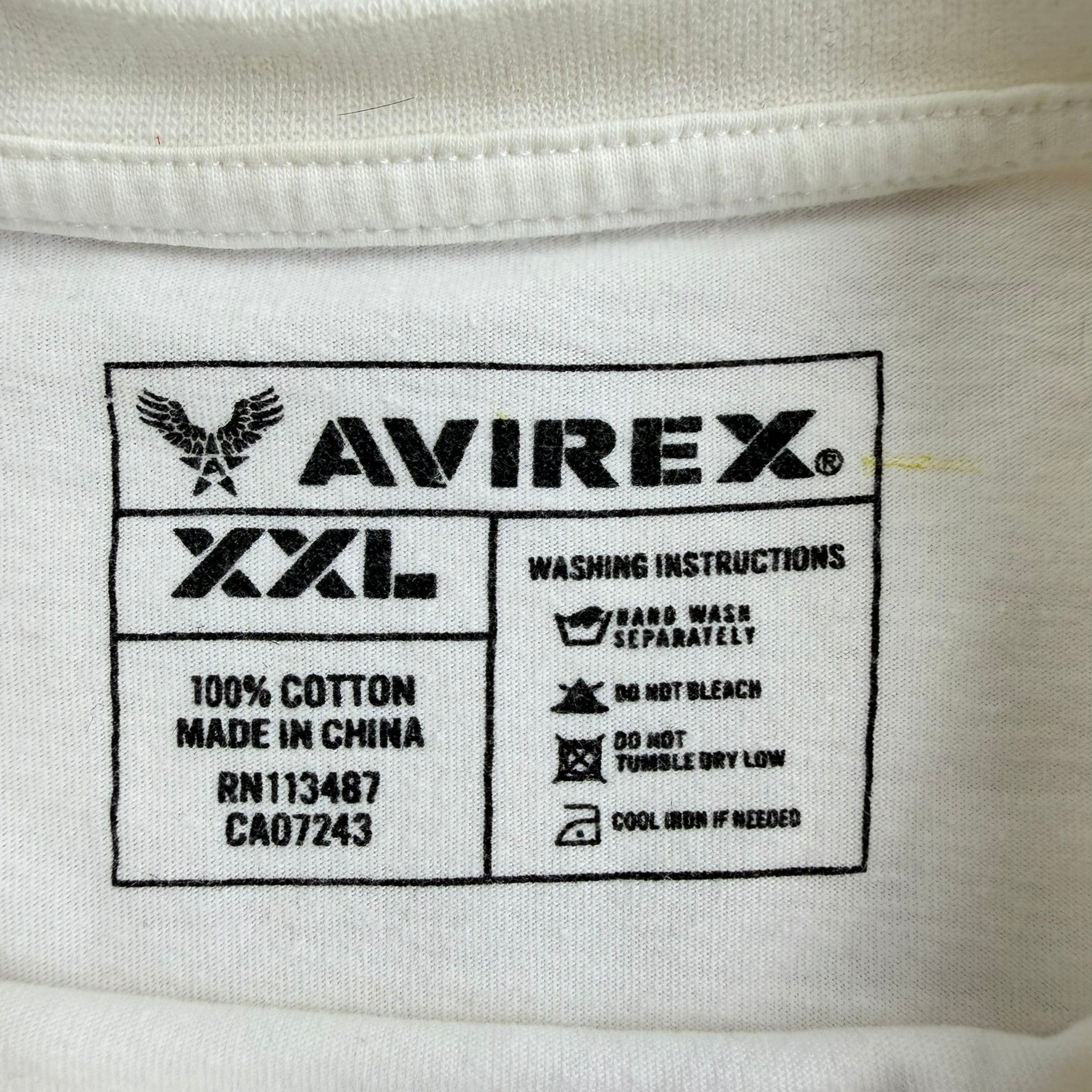 J- Vintage Avirex Rhinestone Tiger Graphic & Text Tee - 2XL