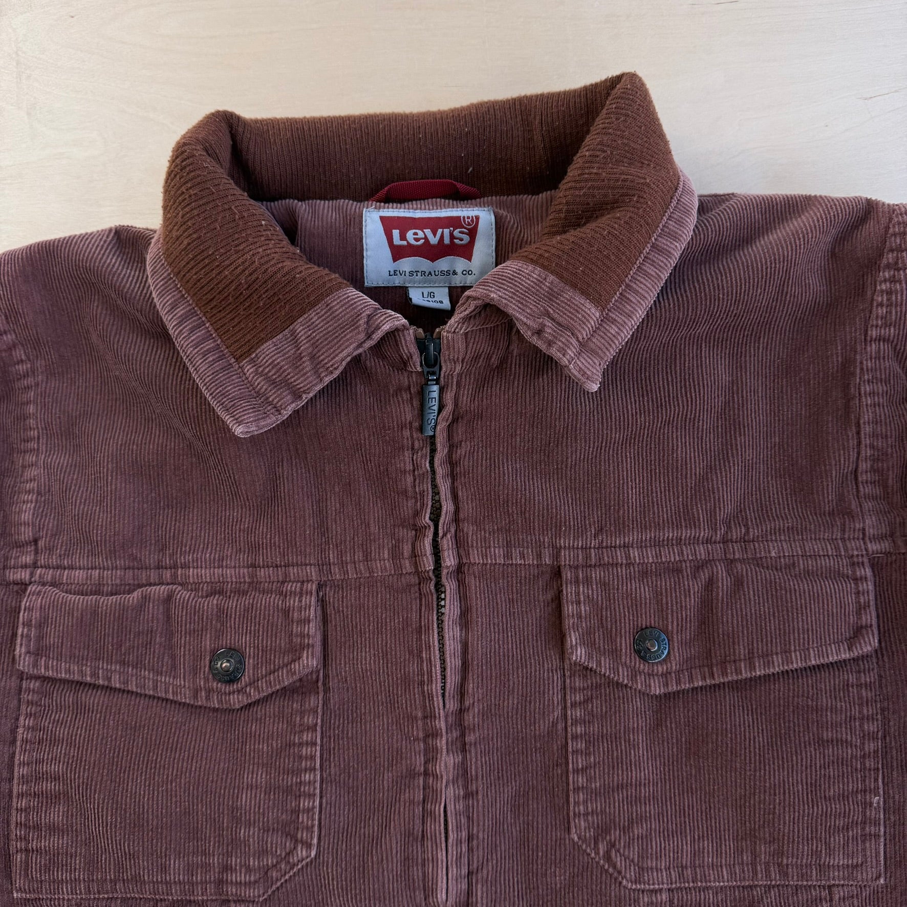 Levi's Quilt Lined Corduroy Zip Up Work Jacket - L
