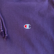 J- Vintage Champion Reverse Weave Deep Purple Embroidered Logo Hoodie - XL