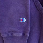 J- Vintage Champion Reverse Weave Deep Purple Embroidered Logo Hoodie - XL