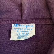 J- Vintage Champion Reverse Weave Deep Purple Embroidered Logo Hoodie - XL