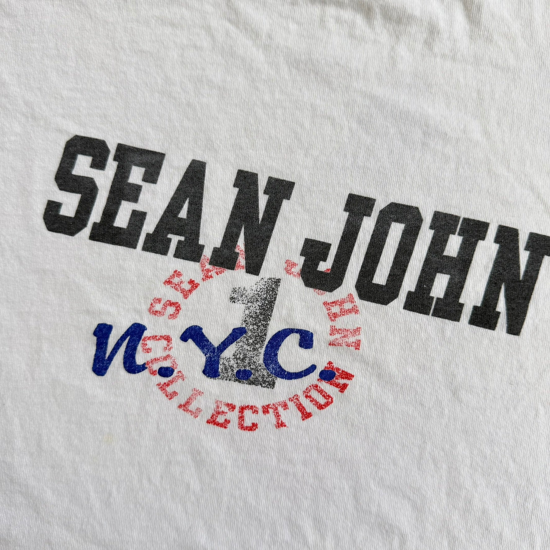 J- Vintage 90s Sean John Text Graphic Made In USA Tee - L