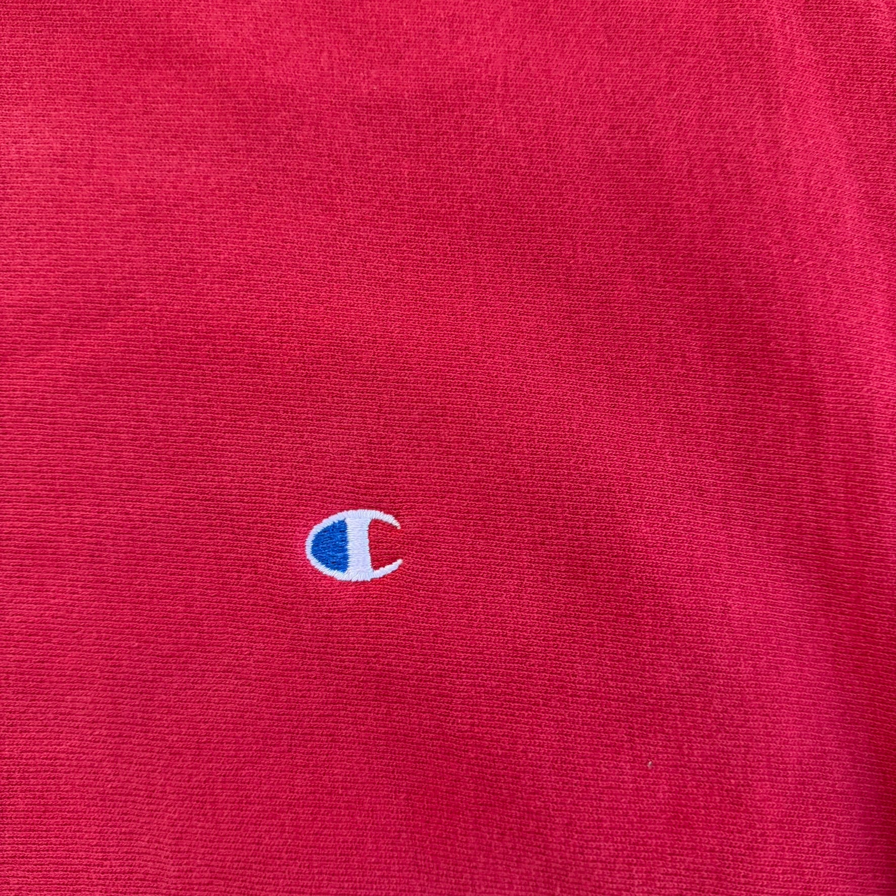 J- Vintage 80s Champion Reverse Weave Made In USA Embroidered Logo  Red Crewneck - L