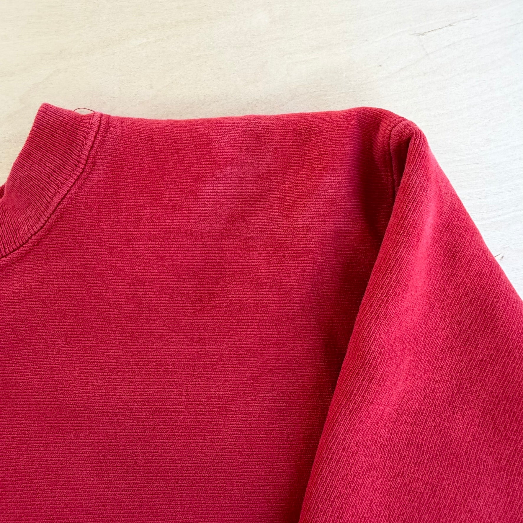 J- Vintage 80s Champion Reverse Weave Made In USA Embroidered Logo  Red Crewneck - L