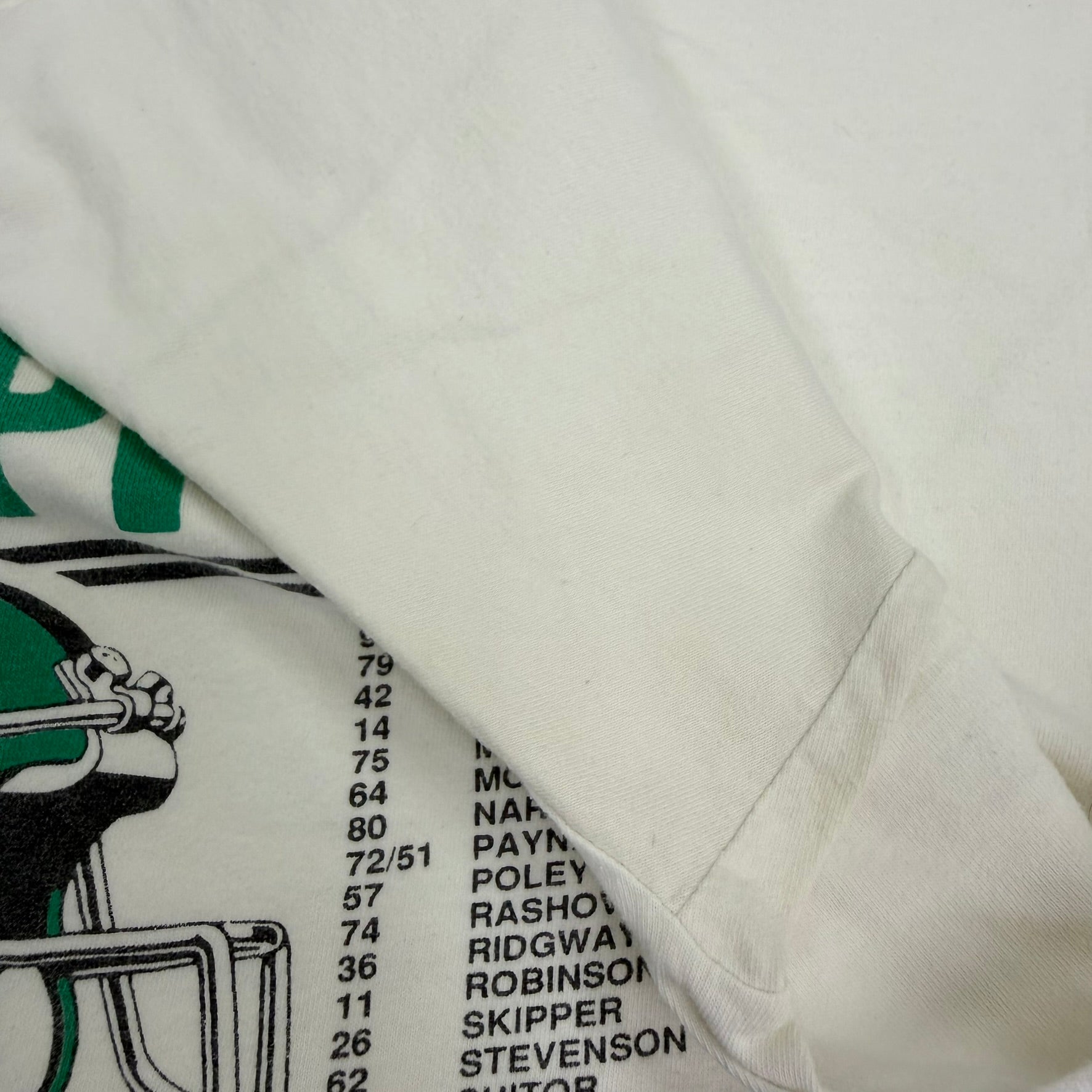 J- Vintage '89 Saskatchewan Roughriders CFL Grey Cup Champions Roster Graphic Single Stitch Tee - L