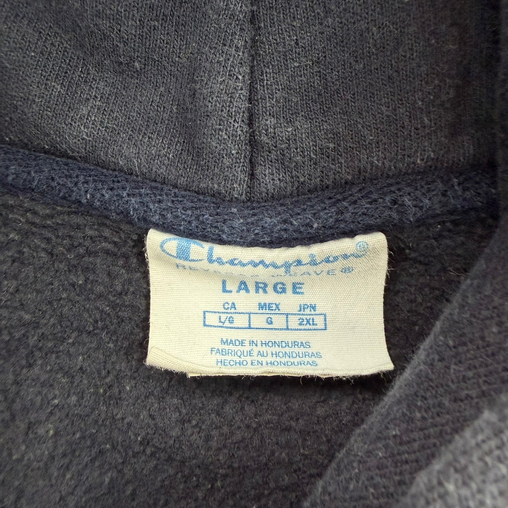 J- Vintage Champion Reverse Weave Embroidered Logo Hoodie - L