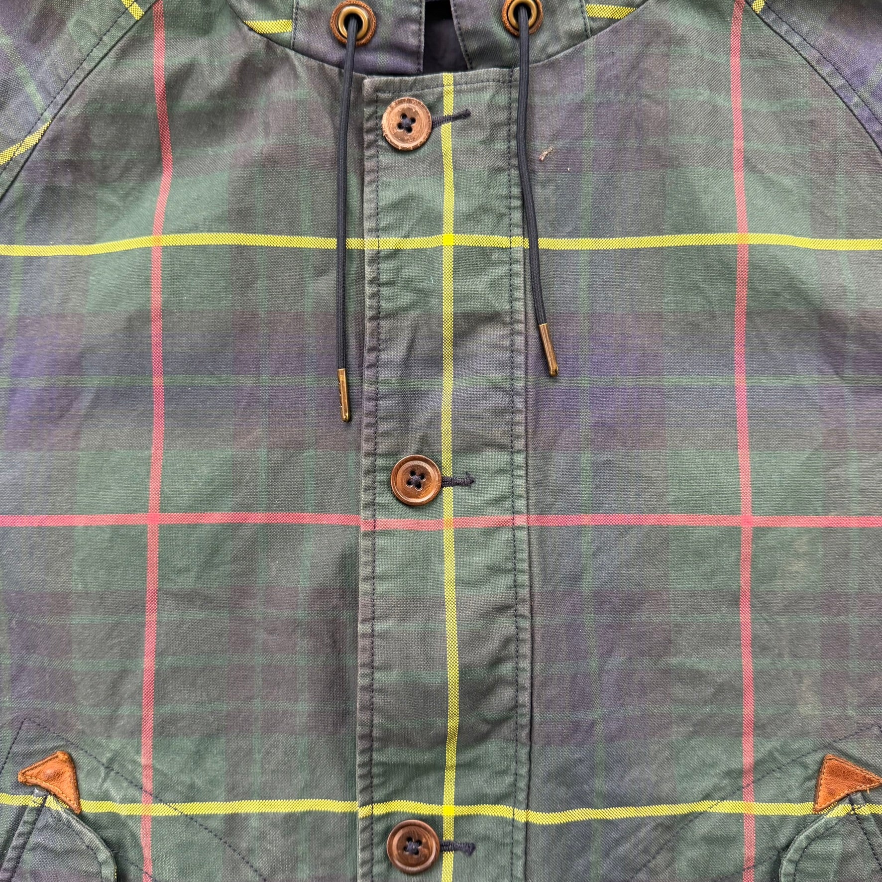 J- Vintage 90s Polo RL Co. All Over Plaid Hooded Rain Jacket - M